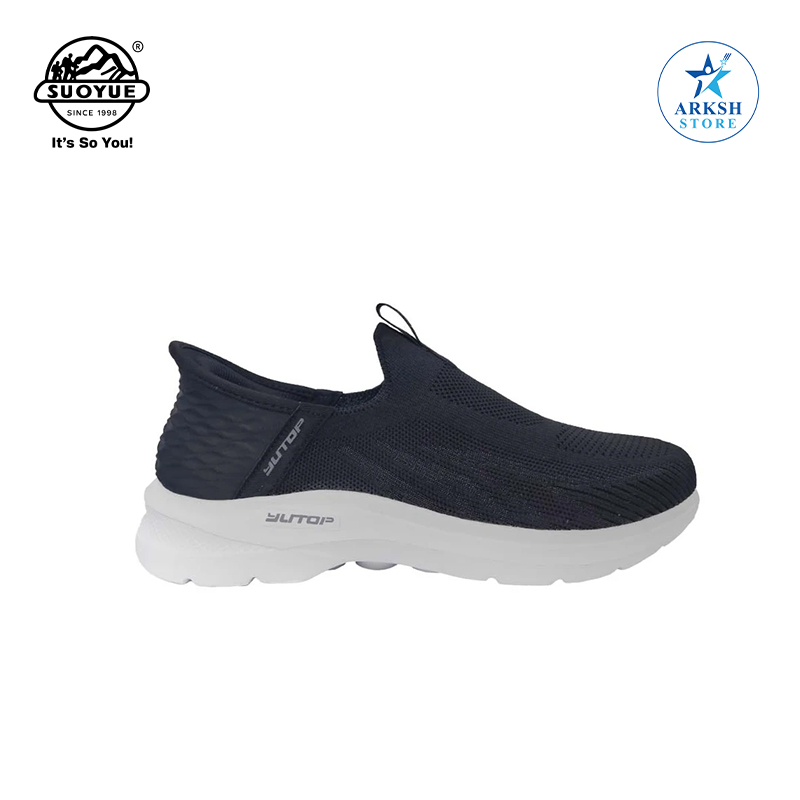 SUOYUE 2025 Autumn Casual Men's Slip-On Soft-Sole Lightweight Cushioned Walking Shoes 25506BLACK-39